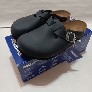 Birkenstock Boston BS Black Leather Size 37, US Women's 6, Men's 4 Regular Fit